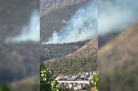Incendio forestal afecta a la Quebrada de Macul y moviliza despliegue aéreo y terrestre en Peñalolén