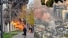 Bomberos combaten incendio que afecta a bus de RED en Providencia