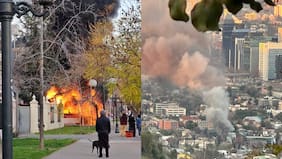 Bomberos combaten incendio que afecta a bus de RED en Providencia