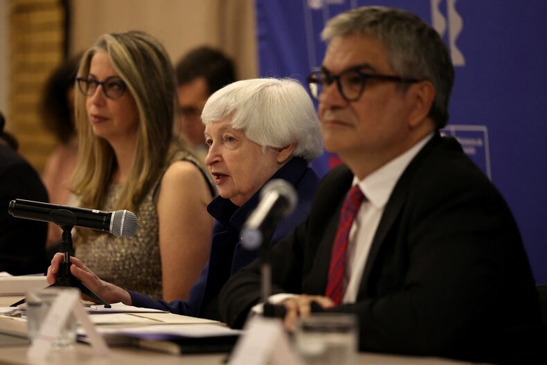 Chile's Finance Minister Mario Marcel and U.S. Secretary of the Treasury Janet Yellen meet in Santiago