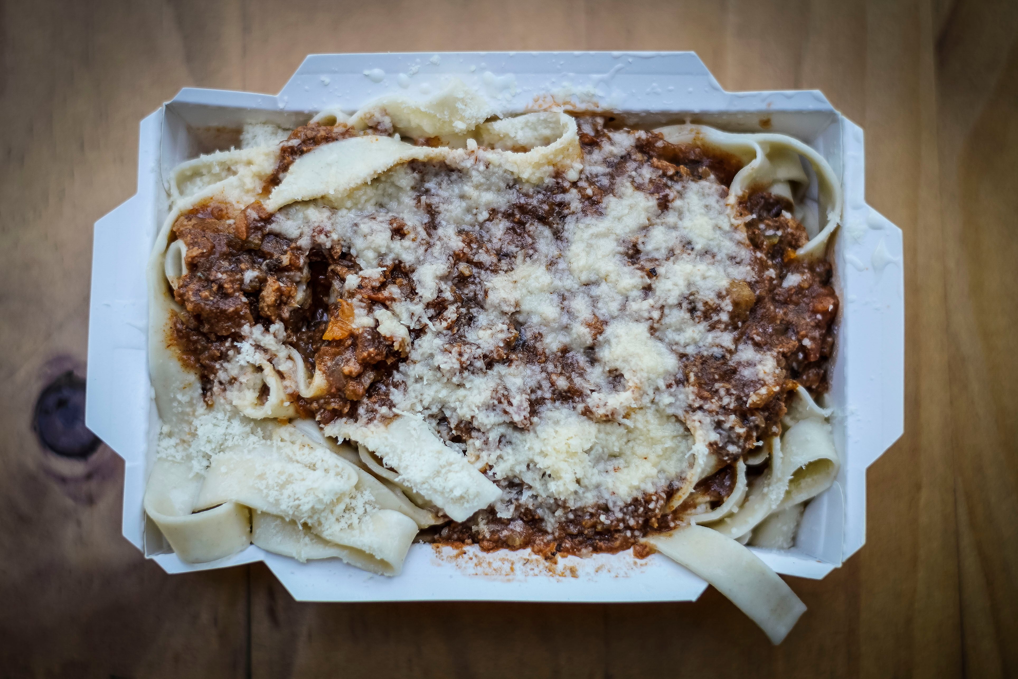 Pasta bolognesa de Mas Quesso. Foto: Mario Tellez.