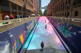 El colorido Paseo Bandera se renueva con impresionantes murales de Dasic Fernández