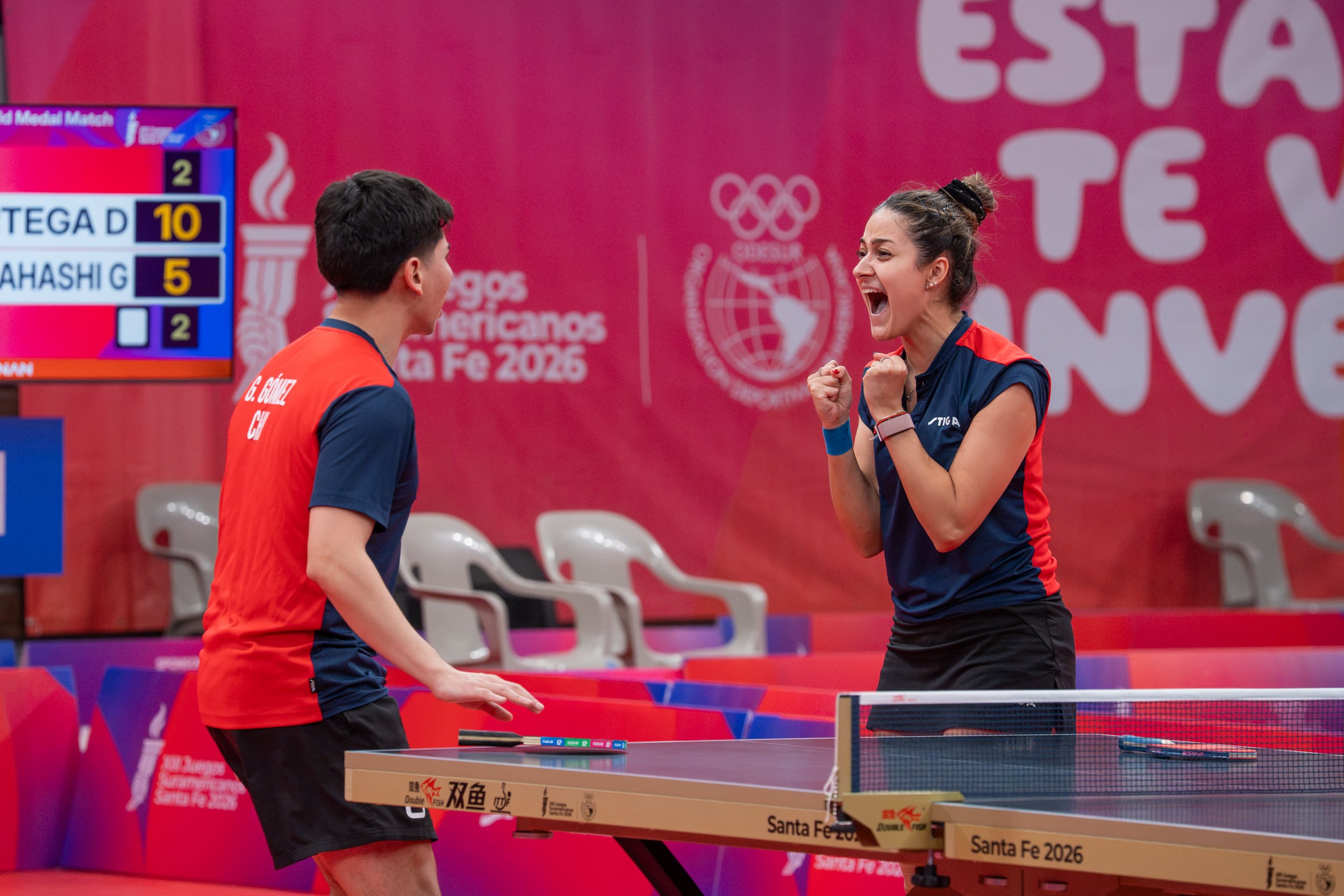 Daniela Ortega y Gustavo Gómez le dan el oro a Chile en el tenis de mesa de los Juegos Suramericanos 2026