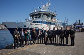 Ministro Grau y subsecretario Salas dan el vamos al inicio de las labores de investigación del buque “Dra. Barbieri”