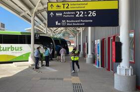 Ministerio de Transportes y Nuevo Pudahuel inauguran estación de buses en aeropuerto de Santiago
