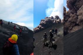 Revelan nuevo registro de turistas huyendo tras erupción del volcán Etna