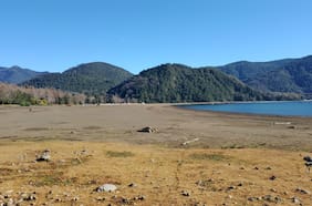 Lago Caburgua presenta preocupante retroceso de sus aguas: registra un descenso de 200 metros en la playa
