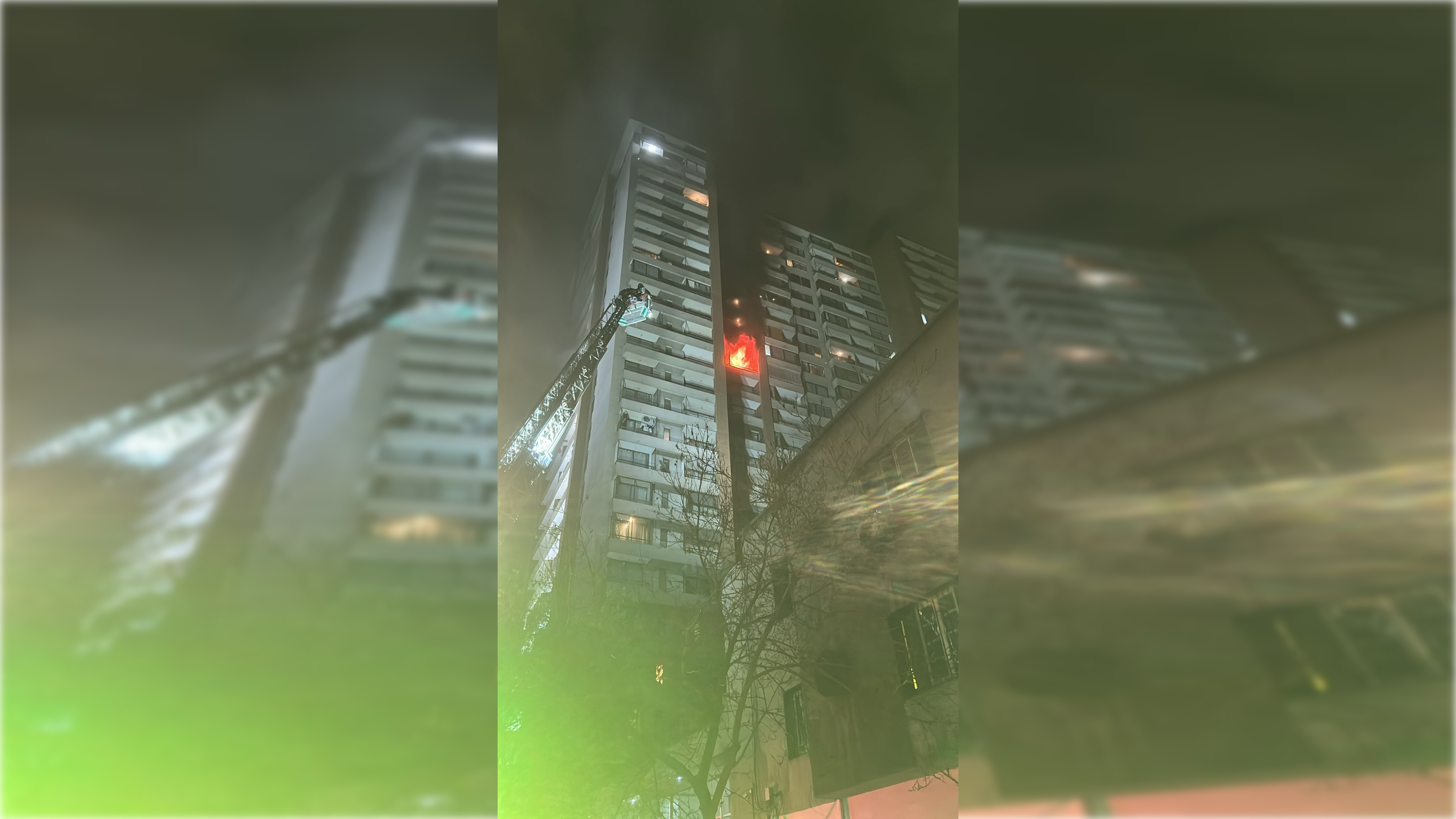 Evacúan totalidad de edificio del centro de Santiago por incendio que afecta a departamento