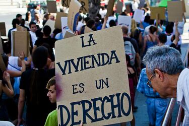 Protesta contra los desahucios en España. Fotografía recuperada del sitio web de PAH