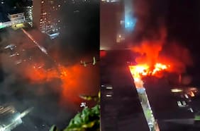 Bomberos despliega amplio operativo por incendio en cité en el centro de Santiago