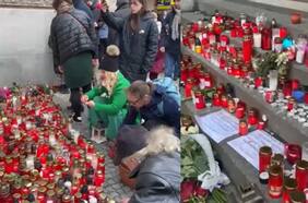Realizan velatón por tiroteo en Praga que dejó al menos 14 muertos
