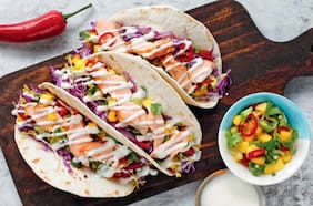 Tacos de salmón y mango