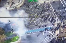 Encapuchados protagonizan disturbios en marcha por el Día del Trabajador