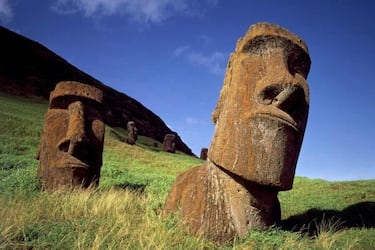 Moai en la Isla de Pascua