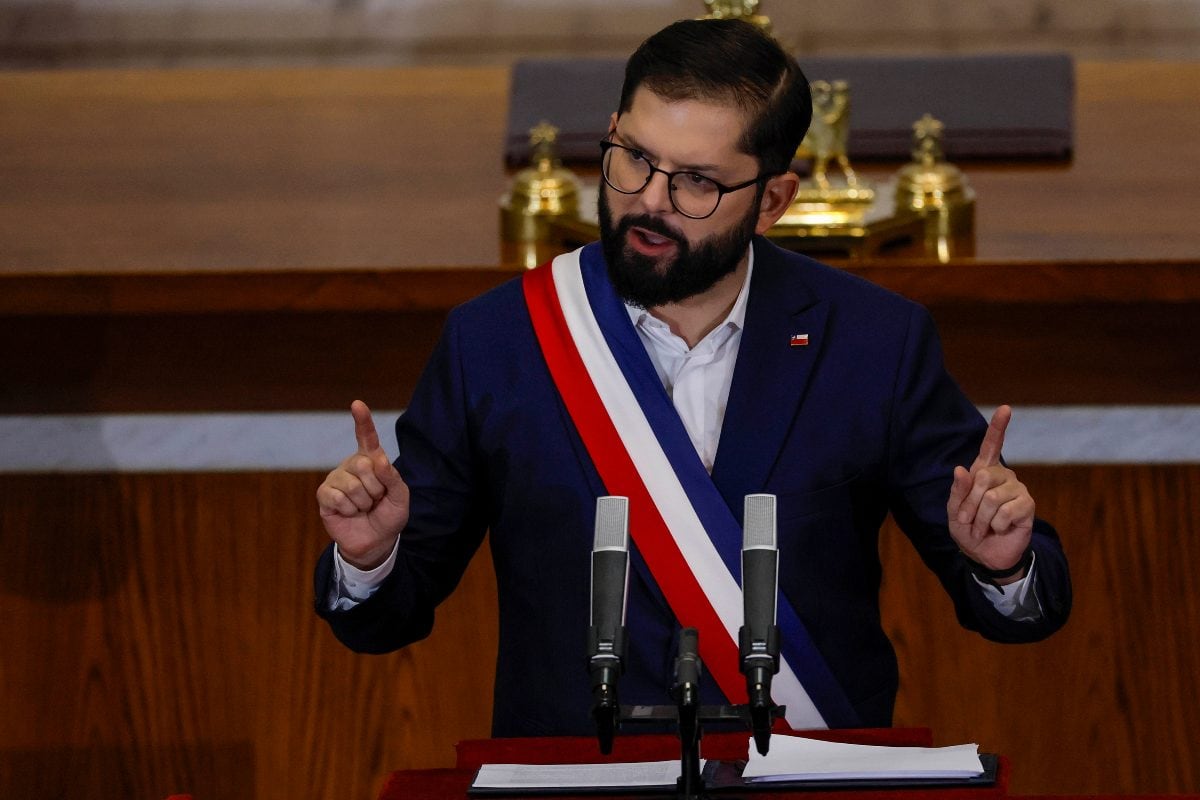 Valparaiso, 1 de junio de 2025.
El Presidente de la Republica Gabriel Boric Font realiza la ultima cuenta publica de su periodo ante el salon Plenario del Congreso.
Andres Pina/Aton Chile