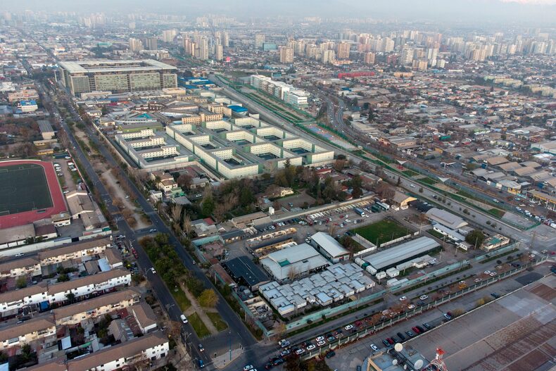 Vista aerea de lo que sera la nueva carcel de alta seguridad en la comuna de Santiago