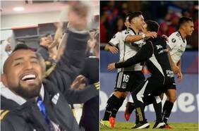 La eufórica celebración en el camarín de Colo Colo con Arturo Vidal como protagonista