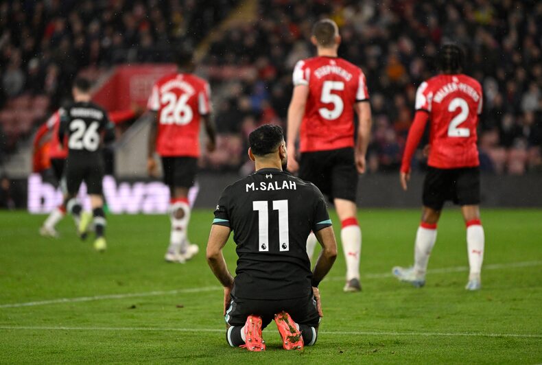 Salah, during the match between Liverpool and Southampton