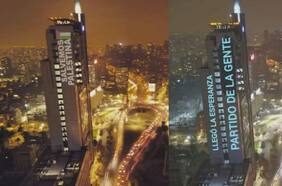 “Habla de la ambición de poder”: Delight Lab acusa plagio de Franco Parisi a una de sus proyecciones en la torre Telefónica