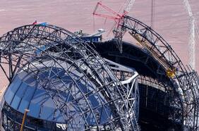 El telescopio más grande del mundo alcanza otro hito en su construcción: cúpula alcanza su punto más alto