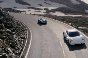 Los drones DJI muestran al Porsche Mission E paseando por los Alpes