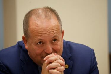 Valparaíso, 3 de junio de 2025. El fiscal nacional, Ángel Valencia, durante sesión de la comisión de Constitución del Senado.