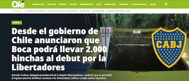 “Marcha atrás”: la reacción de la prensa argentina a la autorización para que los hinchas de Boca lleguen al Claro Arena