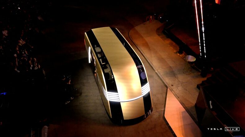 Tesla's robot van is seen at an event in Los Angeles