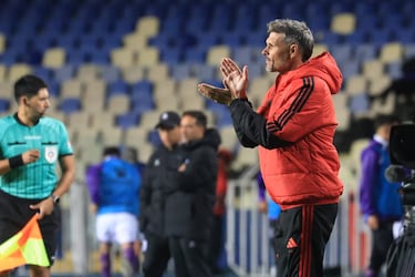 La felicidad de Fernando Ortiz tras el triunfo de Colo Colo sobre Deportes Concepción por la Copa de la Liga