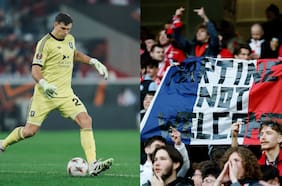 Pifias, insultos y banderas en su contra: el hostil recibimiento al Dibu Martínez en Francia