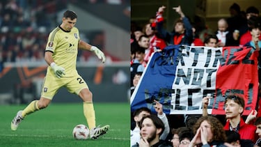 Pifias, insultos y banderas en su contra: el hostil recibimiento al Dibu Martínez en Francia