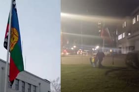 Indignación en Chillán: sujetos se jactan de robar bandera Mapuche izada en edificio público