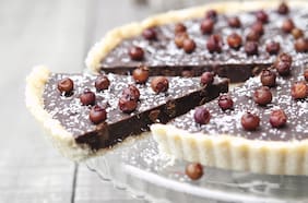 Tartaleta de coco, murta y chocolate