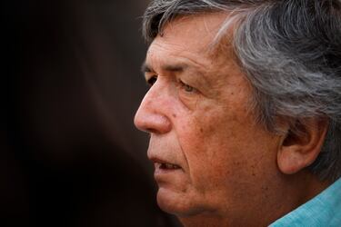 El presidente del Partido Comunista (PC), Lautaro Carmona, en La Moneda tras la realización de un Comité Político Ampliado.