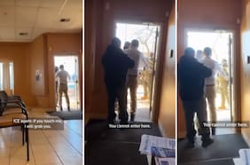 “Si me tocas, te atraparé”: graban a un agente del ICE intentando entrar al consulado de Ecuador en Minneapolis