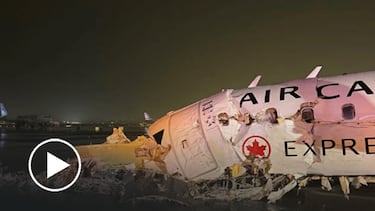 Así fue el choque del avión de Air Canada con un carro de bomberos en aeropuerto de Nueva York
