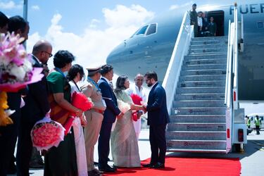 Presidente Gabriel Boric aterriza en Bangalore, India. Foto: @Presidencia_cl