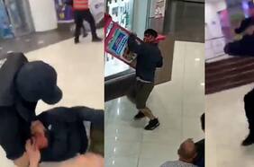 Captan violento enfrentamiento entre guardias de seguridad y supuestos “mecheros” en mall de Puerto Montt