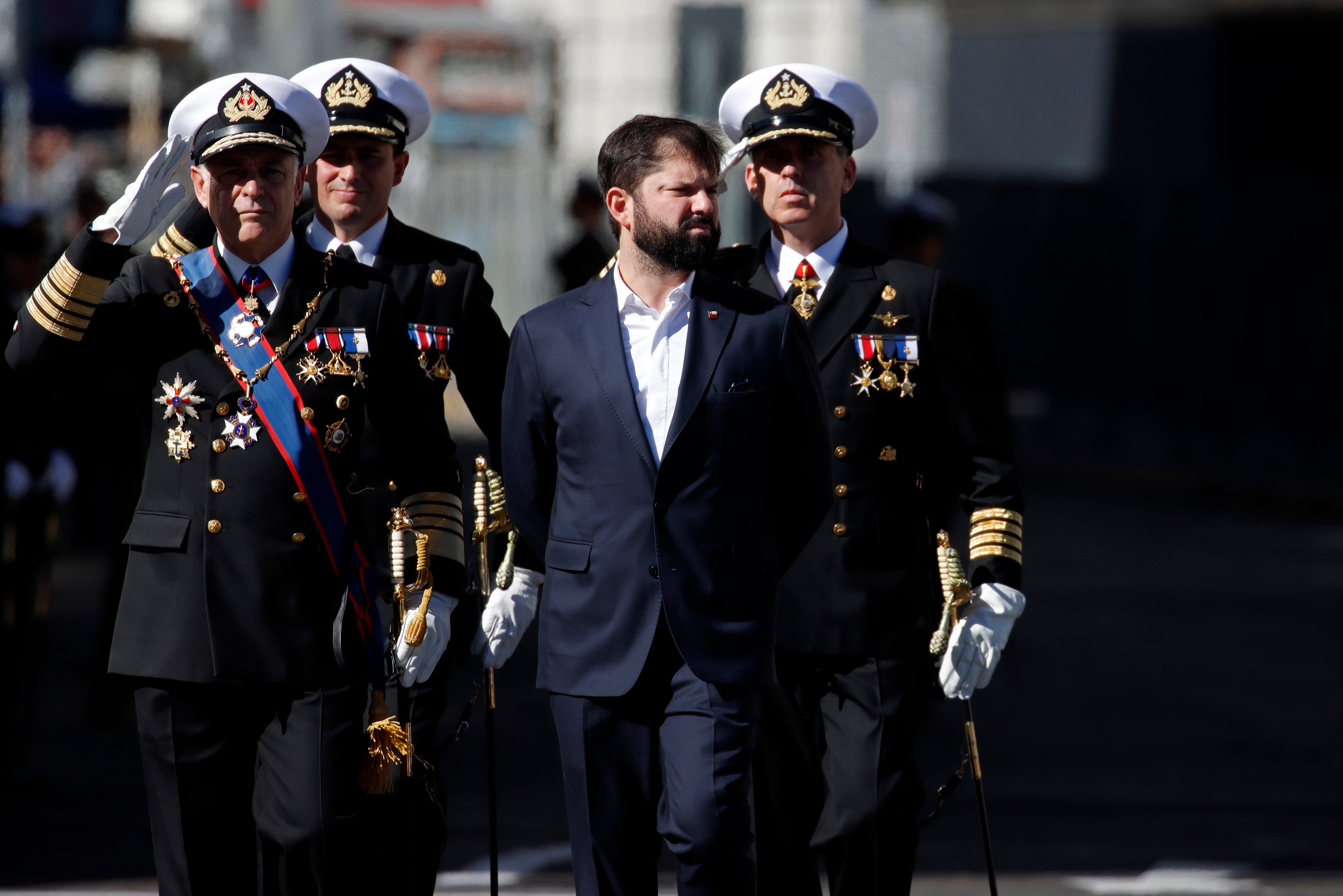 21 MAYO 2025
EL PRESIDENTE DE LA REPUBLICA, GBRIEL BORIC, PARTICIPA EN EL 146 ANIVERSARIO DEL COMBATE NAVAL DE IQUIQUE, EN VALPARAISO.
FOTO: DEDVI MISSENE