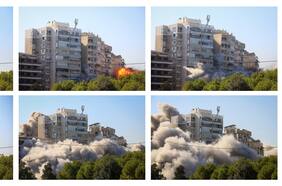 El impactante registro de la caída de un cohete sobre un edificio en Beirut