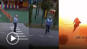 Este hombre estuvo a punto de ser impactado por un dron en Ucrania