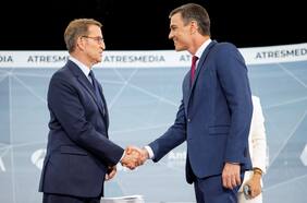 El esperado y único debate en España entre Núñez Feijóo y Sánchez se realiza entre interrupciones y acusaciones de mentir