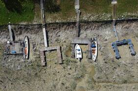 Las dramáticas imágenes del río Po de Italia: falta de nieve lo condena a un verano muy seco