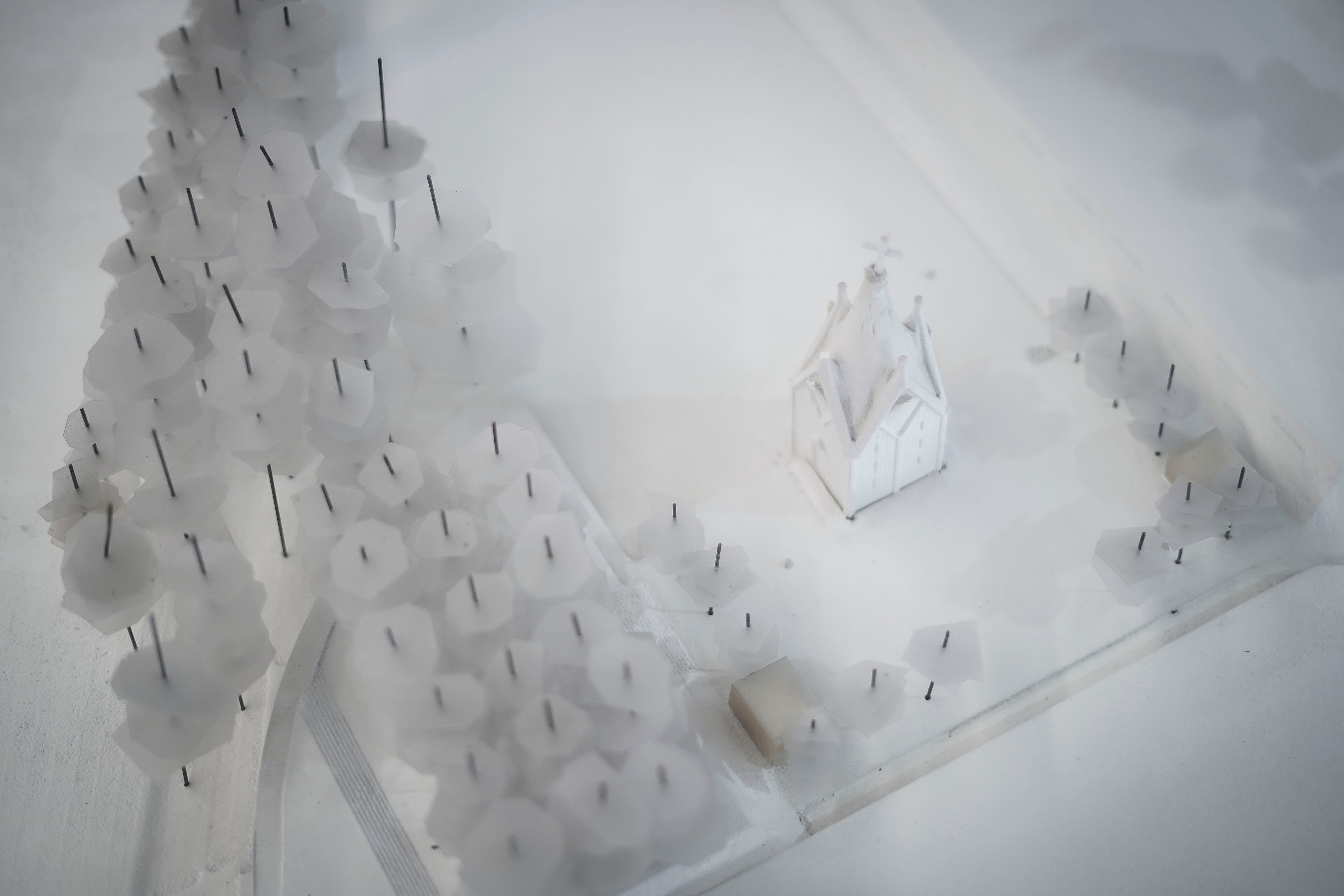 Maqueta de la capilla de Gaudí en Rancagua. Foto: Mario Tellez