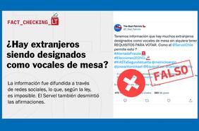 ¿Hay extranjeros siendo designados como vocales de mesa?