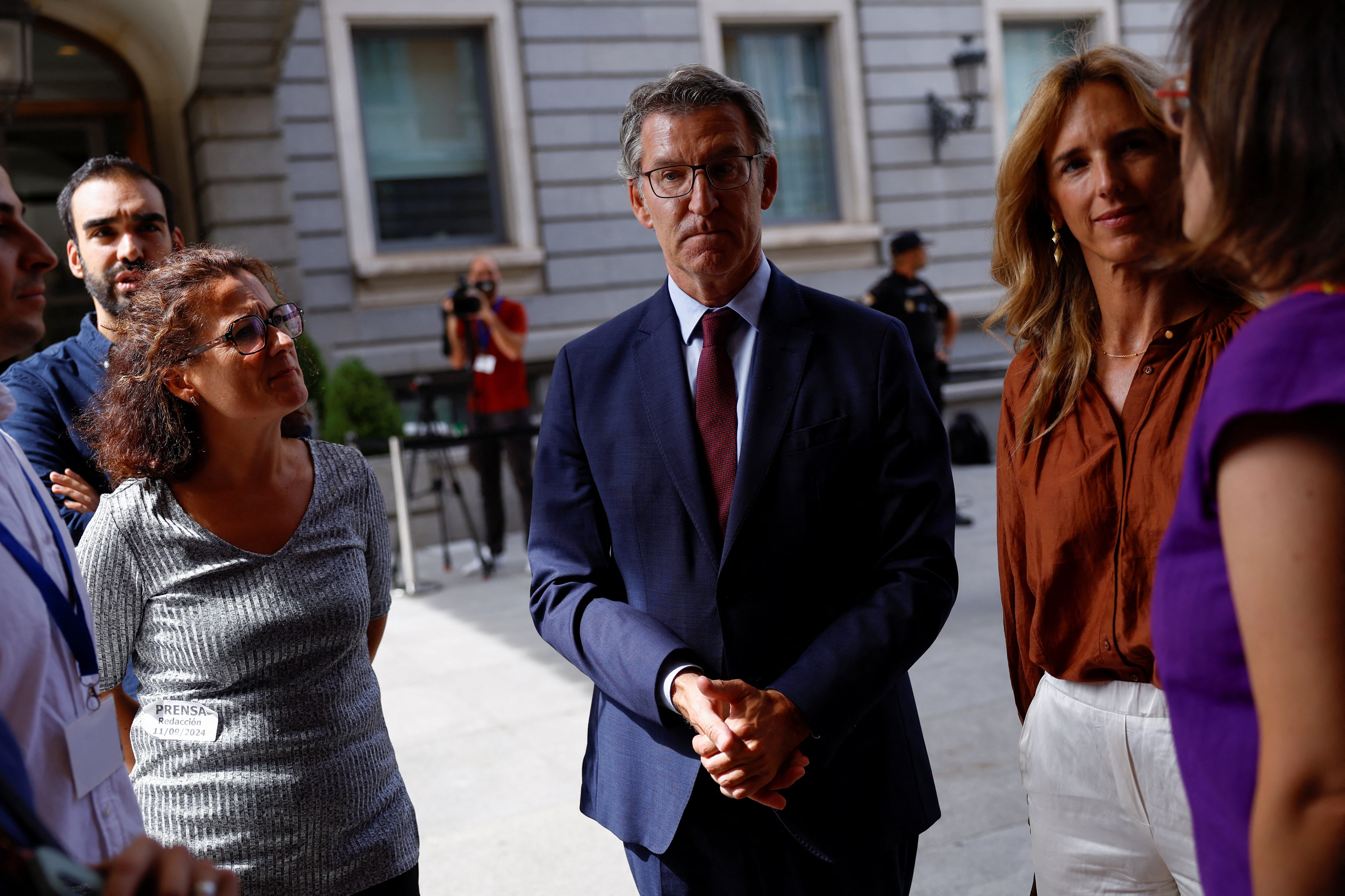 El líder de la oposición española y presidente del Partido Popular, Alberto Núñez Feijóo, en Madrid, el 11 de septiembre de 2024.