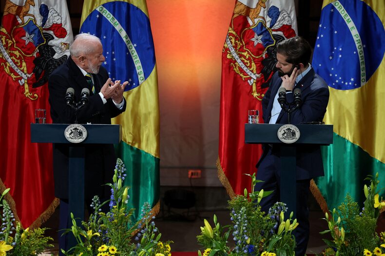 Chile’s President Gabriel Boric meets Brazil’s President Luiz Inacio Lula da Silva, in Santiago