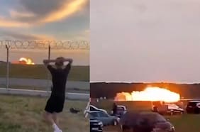 Imágenes sensibles: Avión de combate F-16 se estrelló durante una exhibición en Polonia