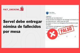 Es falso que Servel debe entregar nómina de fallecidos por mesa