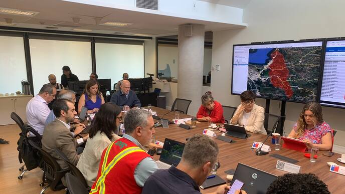 Autoridades encabezan Cogrid Nacional por incendios forestales en Ñuble y Biobío